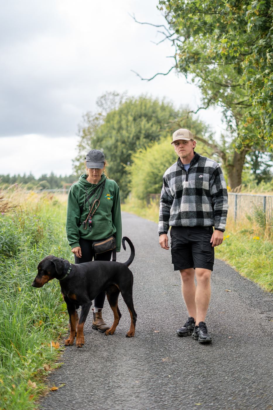 The Mutt Nut training a dog